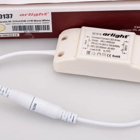 Светильник DL-225x225M-21W Warm White (Arlight, IP40 Металл, 3 года)