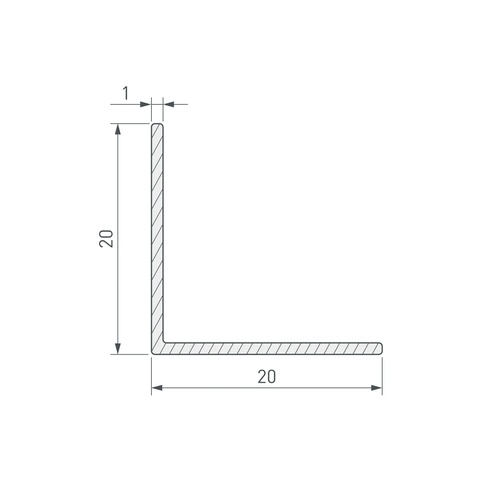 Уголок ARH-W20x20x1-3000 ANOD (Arlight, Алюминий)