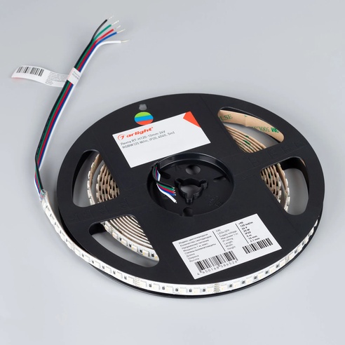 Лента светодиодная RT-H120-10mm 24V RGBW-Day-4-in-1 (25 W/m, IP20, 4040, 5m) (Arlight, Открытый)