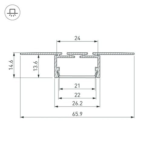 Профиль PLS-LOCK-H15-T-HIDE-2000 (Arlight, Алюминий)