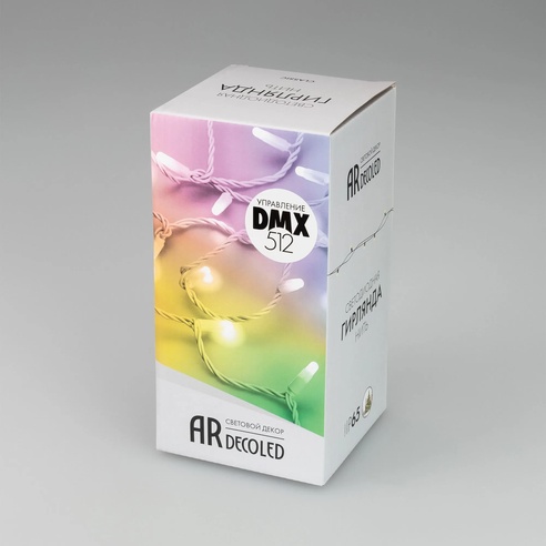 Светодиодная гирлянда ARD-STRING-CLASSIC-10000-WHITE-100LED-MILK-LIVE RGB-DMX (24V, 10W) (Ardecoled, IP65)