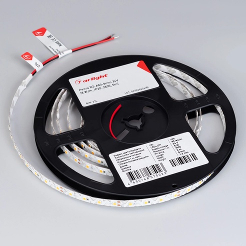 Лента светодиодная RZ-A80-8mm 24V White6000 (8 W/m, IP20, 2835, 5m) (Arlight, -)