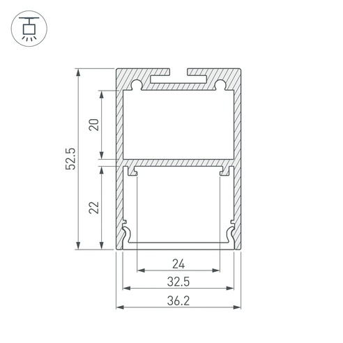 Профиль ARH-LINE-3750A-2000 ANOD (Arlight, Алюминий)