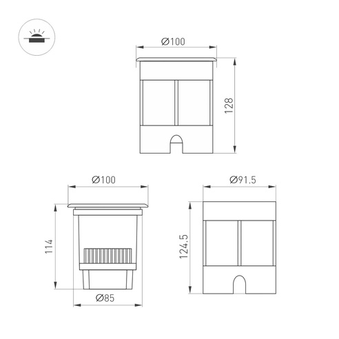 Светильник LTD-DAFNA-GROUND-R100-6W Warm2700 (SL, 10 deg, 230V) (Arlight, IP67 Металл, 5 лет)