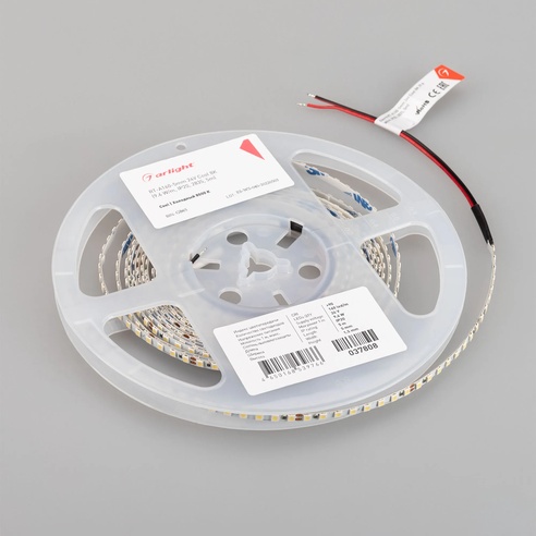 Лента светодиодная RT-A160-5mm 24V Cool 8K (9.6 W/m, IP20, 2835, 5m) (Arlight, Открытый)