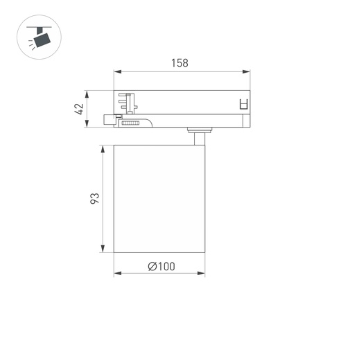 Светильник LGD-DYKE-4TR-R100-36W Day4000 (BK, 38 deg, 230V) (Arlight, IP20 Металл, 5 лет)