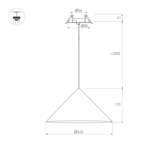 Светильник SP-MAKOTO-R240-10W Warm2700 (WH, 36 deg, 230V, TRIAC) (Arlight, IP20 Металл, 3 года)