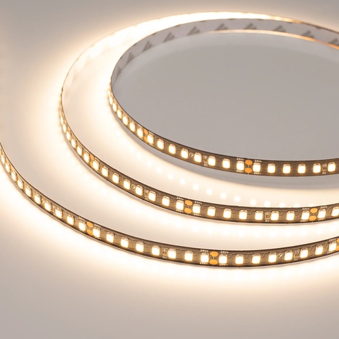 Лента светодиодная RT-A160-BLACK-8mm 24V Warm3000 (12 W/m, IP20, 2835, 5m) (Arlight, высок.эфф.150 лм/Вт)