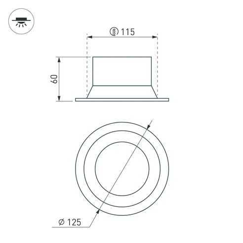 Светильник MS-BREEZE-BUILT-R125-16W Day4000 (BK, 85 deg, 230V) (Arlight, IP20 Металл, 5 лет)