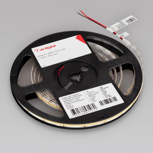 Лента светодиодная UL-A252-10mm 24V Warm3000 (11 W/m, IP20, 5m) (Arlight, 7 лет)