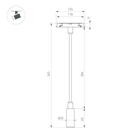 Светильник MAG-ORIENT-SPOT-FLEX-R25-3W Day4000 (BK, 24 deg, 48V) (Arlight, IP20 Металл, 5 лет)