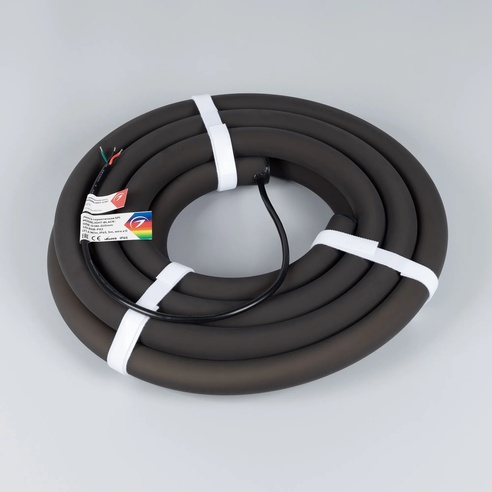 Лента светодиодная герметичная SPI MOONLIGHT-BLACK-SIDE-G180-D25mm 12V RGB-PX2 (21.6 W/m, IP65, 5m, wire x1) (Arlight, Вывод боковой, 3 года)