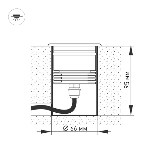 Светильник LTD-GROUND-TILT-R80-9W Warm3000 (SL, 60 deg, 230V) (Arlight, IP67 Металл, 3 года)