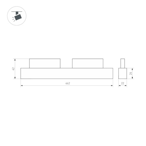 Светильник MAG-ORIENT-FLAT-L465-16W Warm3000 (BK, 100 deg, 48V, DALI) (Arlight, IP20 Металл, 5 лет)