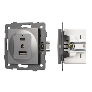 Механизм USB розетки SCT-MUAC-PL-GR-V (5V, 3A, QC4) (Arlight, -)