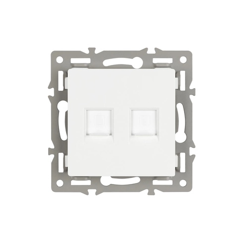 Механизм компьютерной розетки двойной SCT-MPC2-PL-WH (RJ-45, CAT6) (Arlight, -)