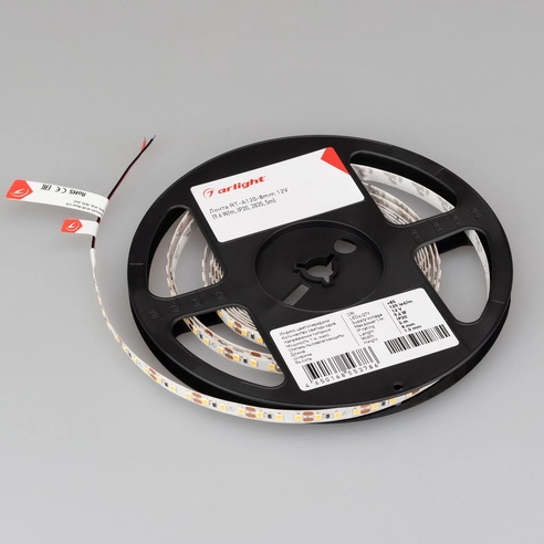 Лента светодиодная RT-A120-8mm 12V Cool 8K (9.6 W/m, IP20, 2835, 5m) (Arlight, 9.6 Вт/м, IP20)