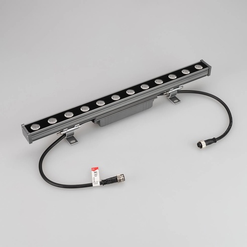 Линейный прожектор AR-LINE-500-12W Warm3000 (GR, 15x60 deg, 230V) (Arlight, IP65 Металл, 3 года)