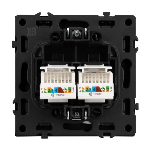 Механизм сдвоенной компьютерной розетки SCT-NOBE-MPC2-SFPL-GR (RJ-45, CAT6) (Arlight, -)