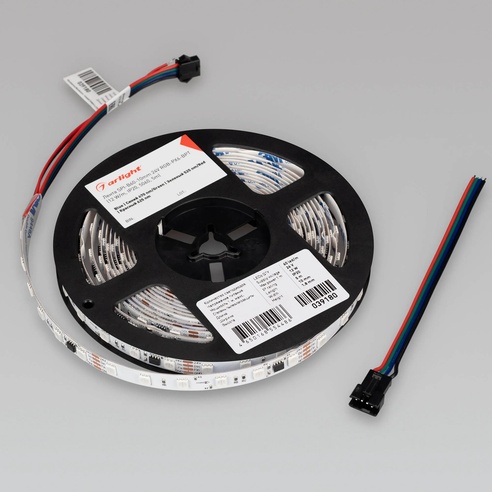 Лента светодиодная SPI-B60-10mm 24V RGB-PX6-BPT (12 W/m, IP20, 5060, 5m) (Arlight, бегущий огонь)