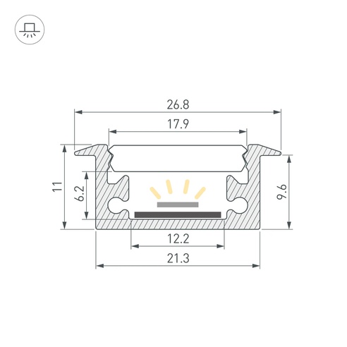 Профиль FLOOR27-H11-F-2000 ANOD (Arlight, Алюминий)