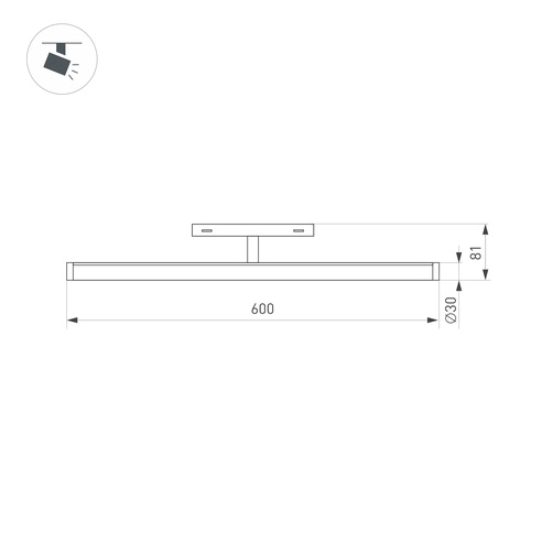 Светильник MAG-ORIENT-TUBE-TURN-L600-20W Warm3000 (BK, 180 deg, 48V) (Arlight, IP20 Металл, 5 лет)