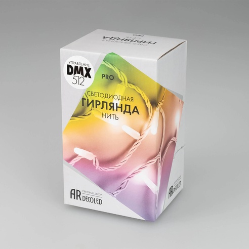 Светодиодная гирлянда ARD-STRING-PRO-10000-WHITE-100LED-LIVE RGB-DMX (24V, 10W) (Ardecoled, IP65)