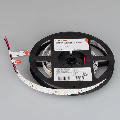 Лента светодиодная RZ-A160-15mm 24V Day4000 (19.2 W/m, IP20, 2835, 5m) (Arlight, -)