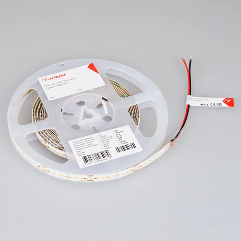 Лента светодиодная UL-A180-10mm 24V White6000 (12 W/m, IP20, 5m) (Arlight, высок.эфф.180 лм/Вт)