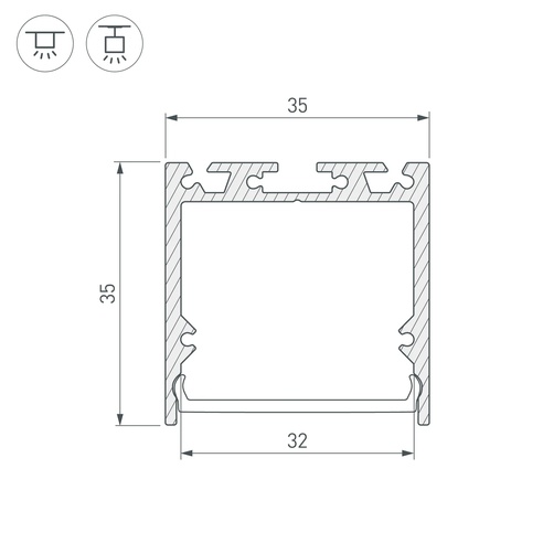 Профиль SL-LINE-3535-3000 BLACK (Arlight, Алюминий)