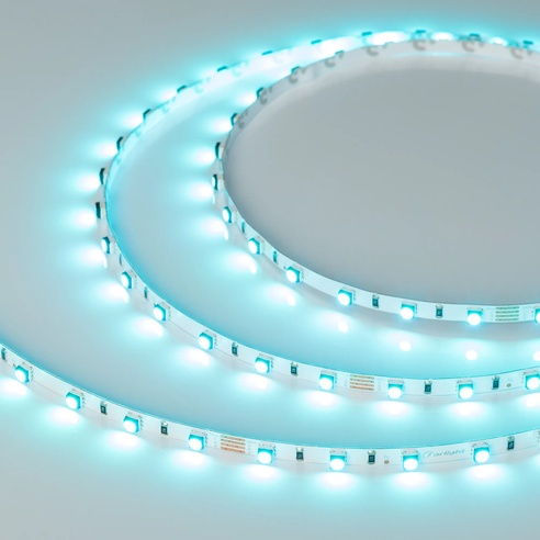 Лента светодиодная MINI-F60-5mm 24V RGB (6 W/m, IP20, 3535, 5m) (Arlight, узкая)