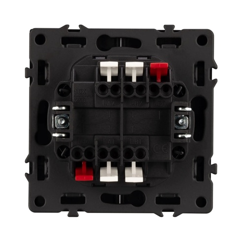 Механизм выключателя двухклавишный проходной LED SWT-NOBE-MKP2-SFPL-L-BK (230V, 10A) (Arlight, -)