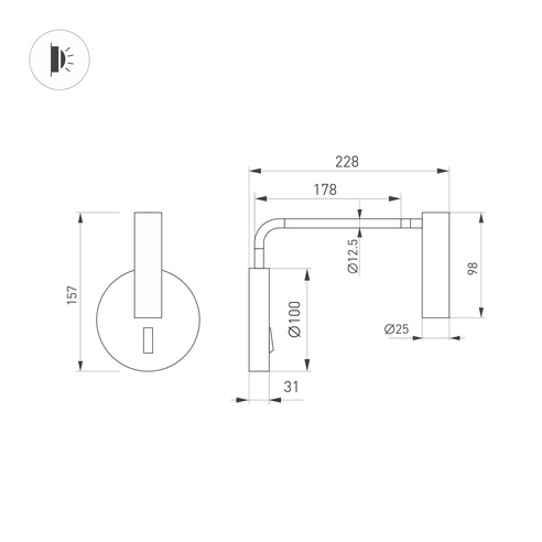 Светильник SP-VERDI-LONG-WALL-3W Warm3000 (WH, 20 deg, 230V) (Arlight, IP20 Металл, 3 года)
