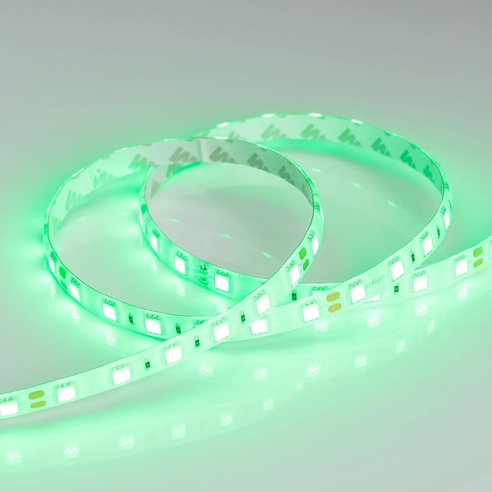 Лента светодиодная RTW 2-5000SE 24V Green 2x (5060, 300 LED, LUX) (Arlight, 14.4 Вт/м, IP65)