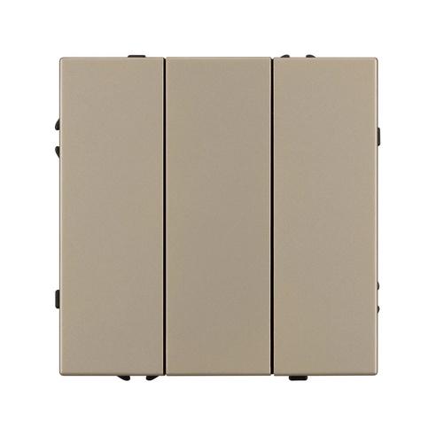 Механизм выключателя трехклавишный непроходной SWT-NOBE-MK03-SFPL-GD (230V, 10A) (Arlight, Золотой песок)