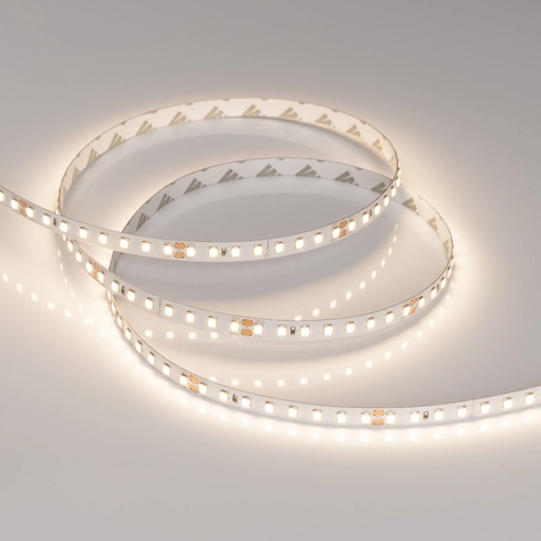 Лента светодиодная RT-A128-8mm 24V Warm3500 (9.6 W/m, IP20, 2835, 5m) (Arlight, высок.эфф.150 лм/Вт)