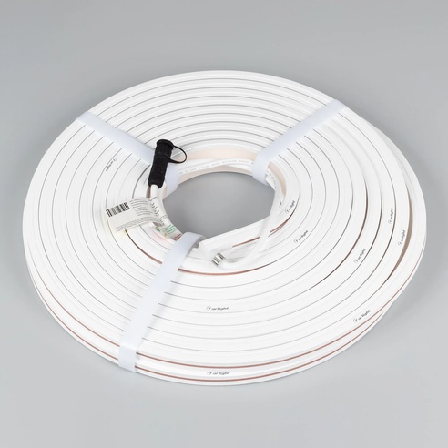 Лента герметичная MOONLIGHT-TOP-X320-13x12mm 24V Warm3000 (5 W/m, IP67, sauna, 15m, wire x2) (Arlight, Вывод вниз, 3 года)