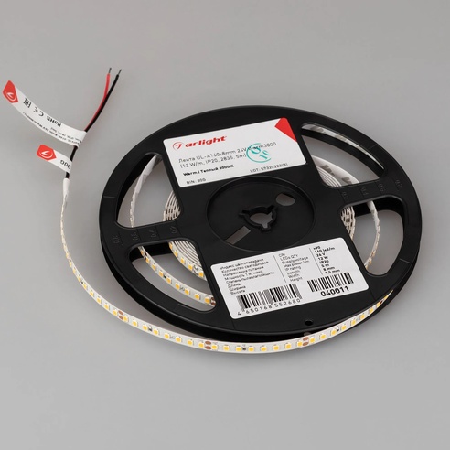 Лента светодиодная UL-A160-8mm 24V Warm3000 (12 W/m, IP20, 2835, 5m) (Arlight, 7 лет)