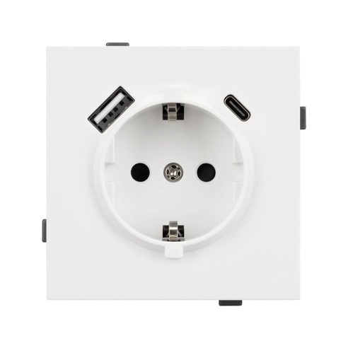 Механизм розетки с USB зарядкой SCT-TENDO-MUAC-SFPL-WH (230V, 16A) (Arlight, -)