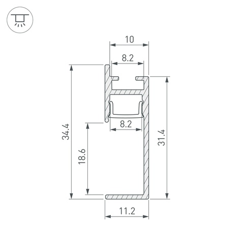 Профиль PLINTUS-H35-F-2000 WHITE (Arlight, Алюминий)