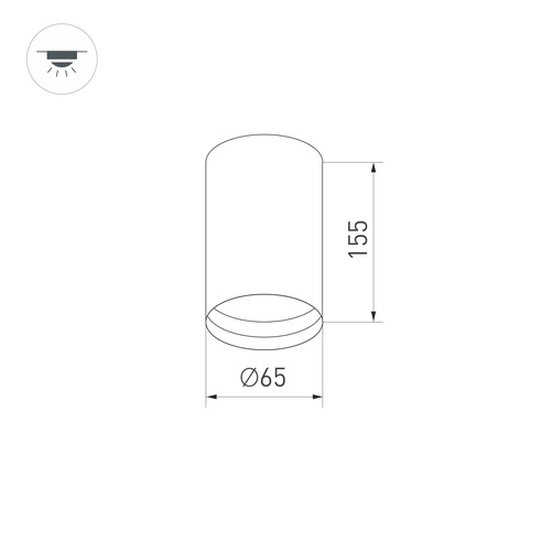 Корпус SP-POLO-SURFACE-R65 (WH, 1-3, 200mA) (Arlight, IP20 Металл, 5 лет)