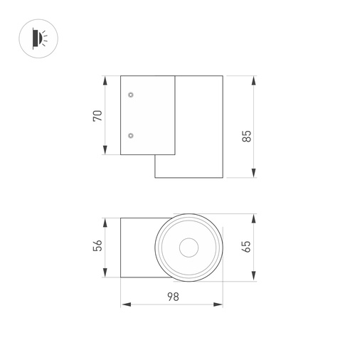 Светильник LGD-RAY-WALL-R65-9W Warm3000 (GR, 23 deg, 230V) (Arlight, IP65 Металл, 3 года)