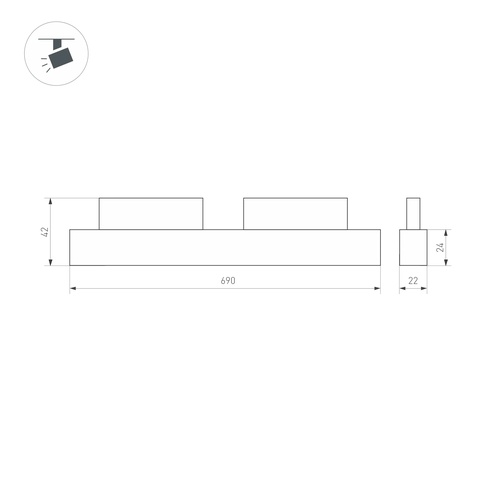 Светильник MAG-ORIENT-FLAT-L690-24W Warm2700 (WH, 100 deg, 48V) (Arlight, IP20 Металл, 5 лет)