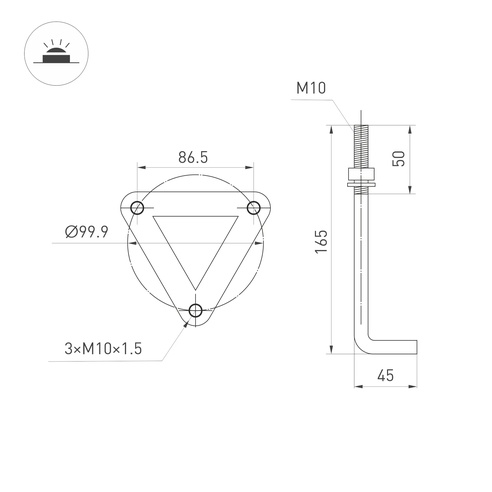Светильник LGD-CASTELLO-BOLL-H1000-20W Warm3500-MIX (GR, 80 deg, 230V) (Arlight, IP65 Металл, 5 лет)