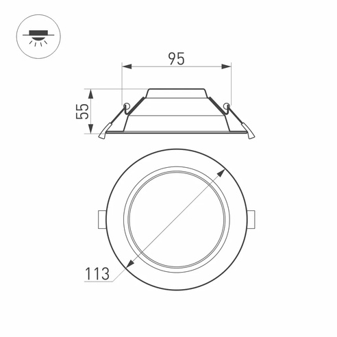 Светильник IM-CYCLONE-R115-10W White6000 (WH, 90 deg) (Arlight, IP40 Металл, 3 года)