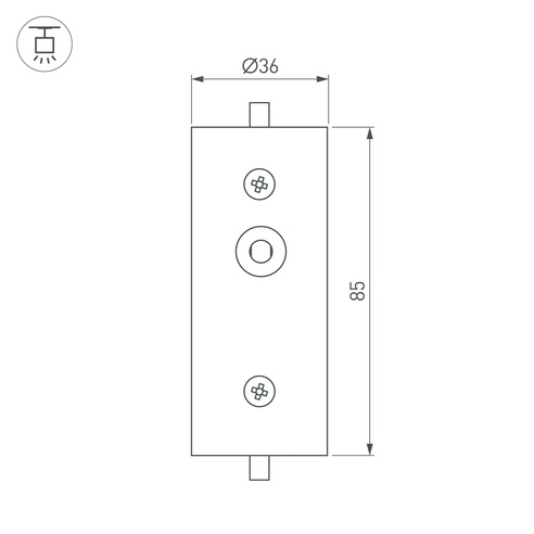 Соединитель профиля ROUND-D36-360-180 BLACK (Arlight, Металл)