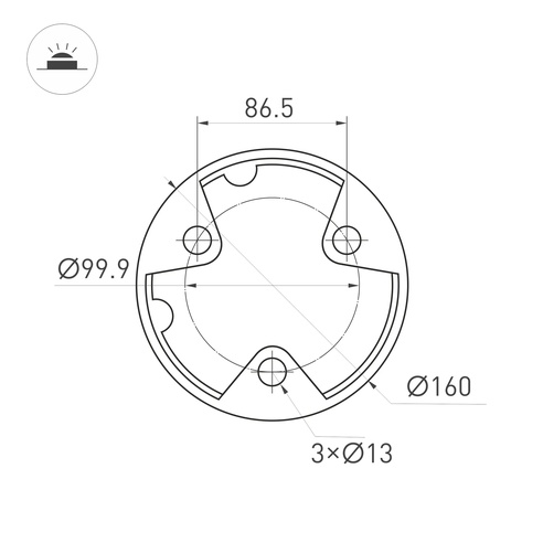 Светильник LGD-FRESNEL-BOLL-H1000-20W Warm3500-MIX (GR, 290 deg, 230V) (Arlight, IP65 Металл, 5 лет)