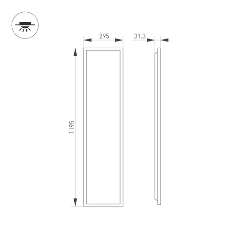 Светильник DL-TITAN-S300x1200-40W Day4000 (WH, 120 deg, CRI90, 230V) (Arlight, IP40 Металл, 7 лет)