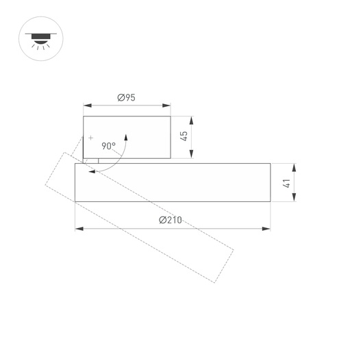 Светильник SP-RONDO-FLAP-R210-20W Warm3000 (WH, 110 deg) (Arlight, IP40 Металл, 3 года)