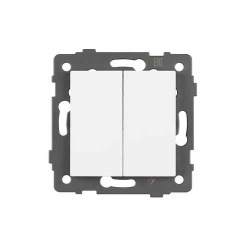 Механизм выключателя двухклавишный самовозвратный SWT-MKR2-PL-WH-V (250V, 10A) (Arlight, -)